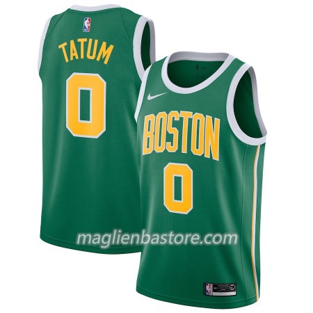 Maglia NBA Boston Celtics Jayson Tatum 0 2018-19 Nike Verde Swingman - Uomo